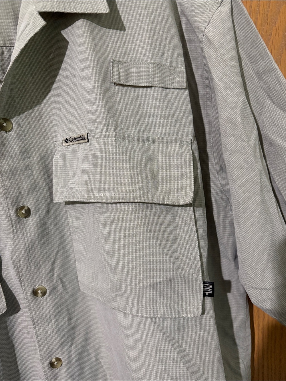 Columbia Short Sleeve  L Shirt - Sage Green vintage fishing lightweight packable - Picture 4 of 6